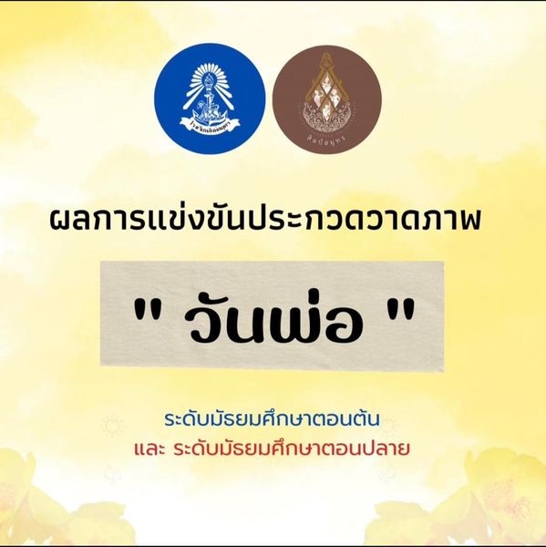 ขอแสดงความยินดีกับนักเรียน ผลการแข่งขันประกวดวาดภาพวันพ่อ